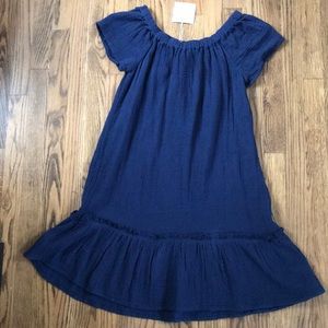 Navy Off the Shoulder Dress